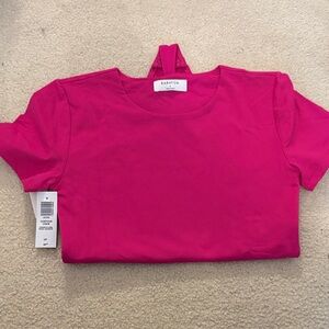 Babaton Vibrant Pink Short Sleeve Crew Neck bodysuit